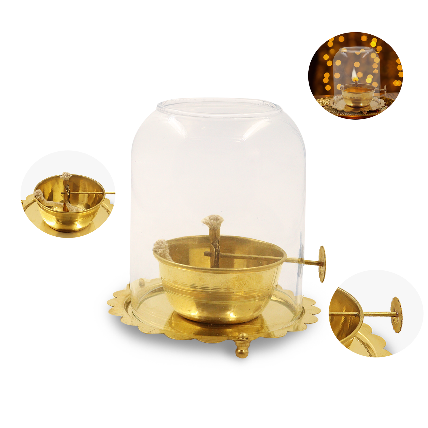 Akhand deep with glass no:3