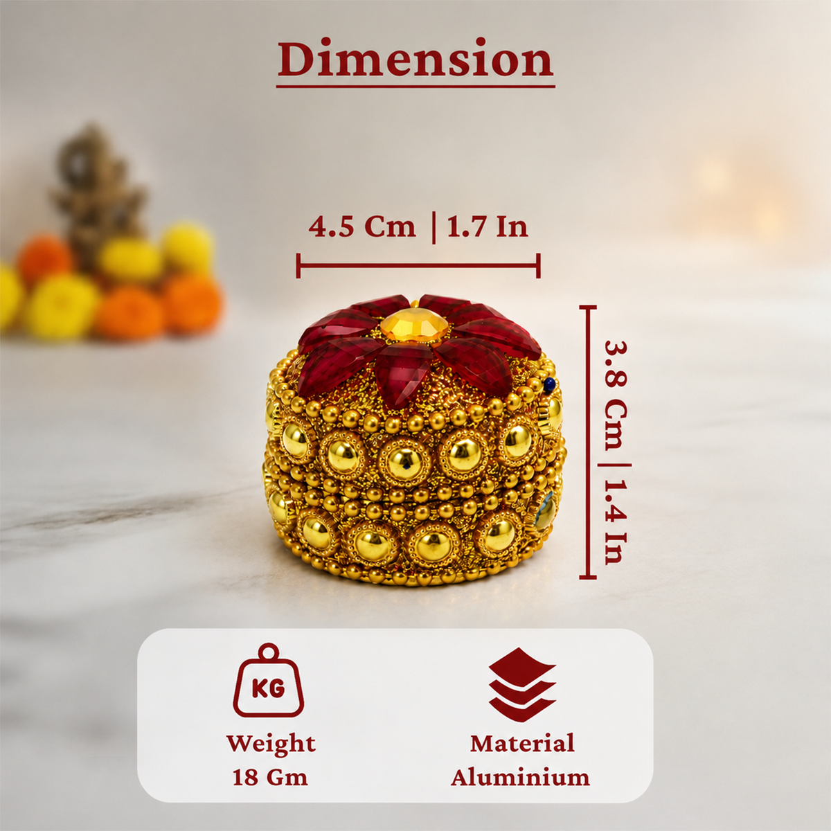 Multi color stone kumkum  size-2 Pack of 8