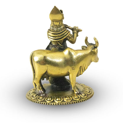 Brass comadha with krishnan with flute idol