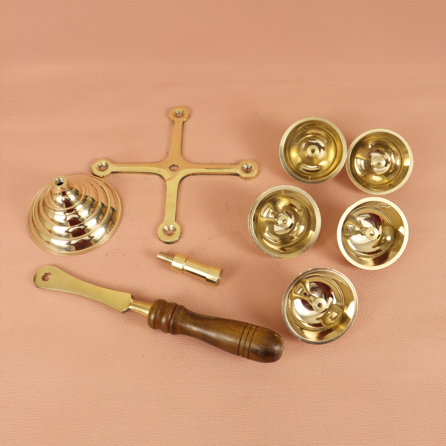 Brass Panchapyali Diya with Wooden Handle