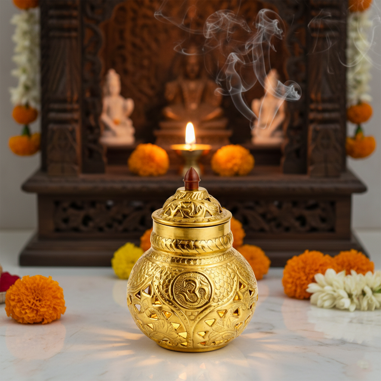 Traditional Brass Garba Deepam for Navratri Pooja-Weight: 580g