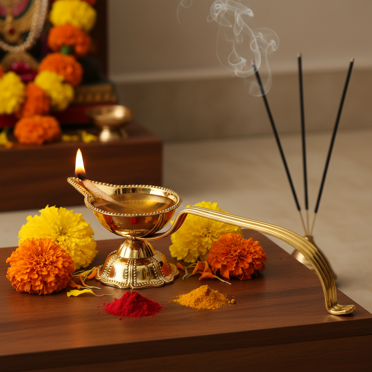 Brass Karpoor|Kapoor Diya Deepam Burner Karpuram Arati-Jwala Arthi Size-2