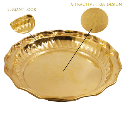 Brass Round Tray-Tree (Pital Vriksh Design Plate)