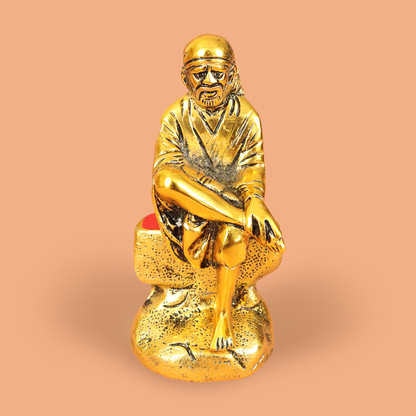 Divine Metal Oxidized Sai Baba Idol for Home Decor