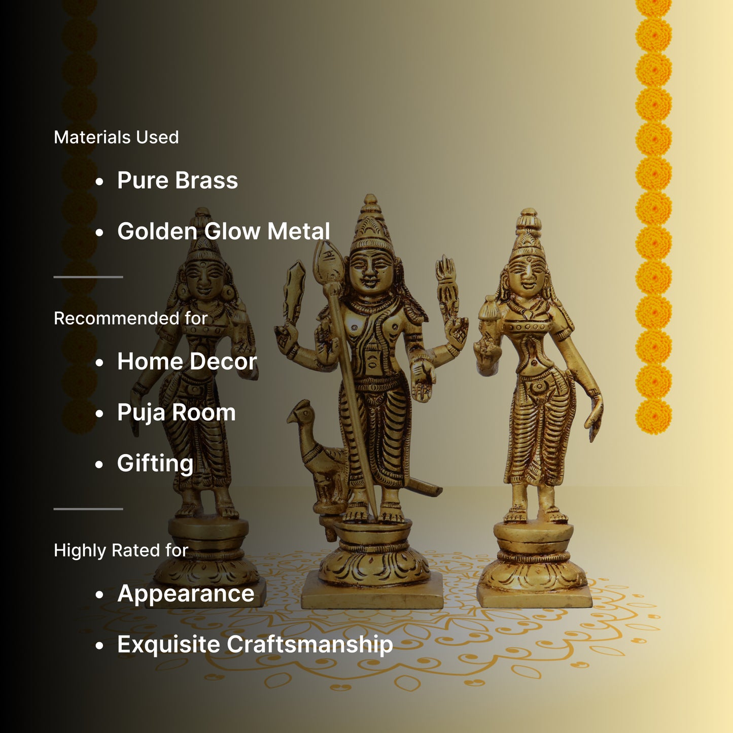 Murugan Vali Deviyani Statue 6 inch