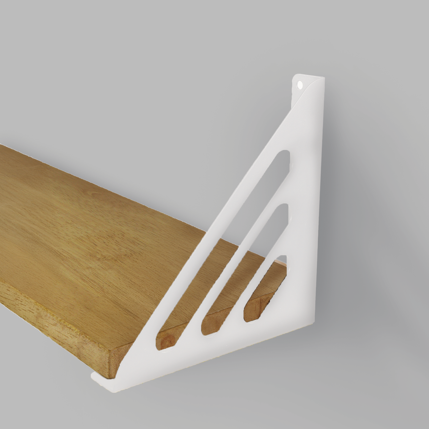 Wooden Pooja Shelf-Lines Brackets White (Lakdi Puja Shelf Safed)