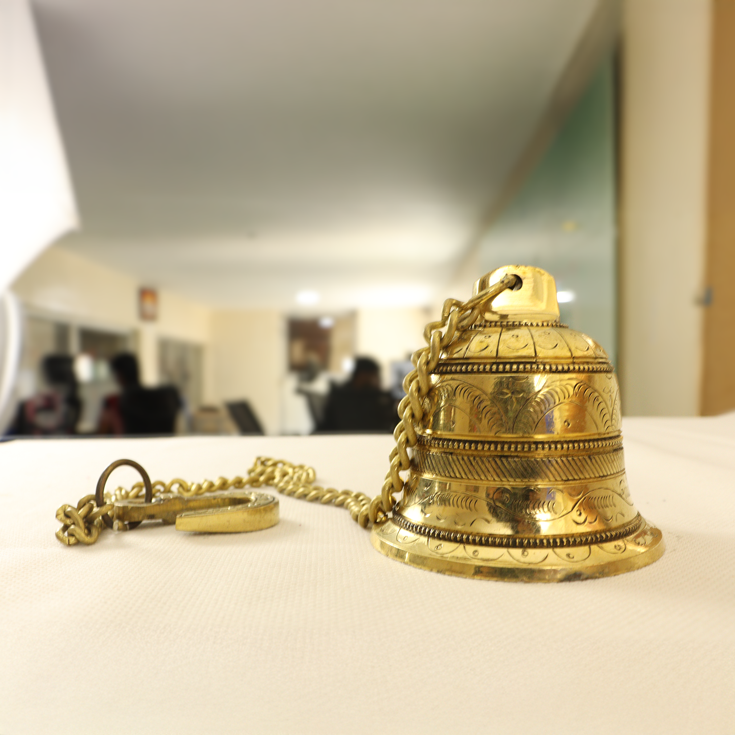 Brass Temple Bell with Hook & Chain