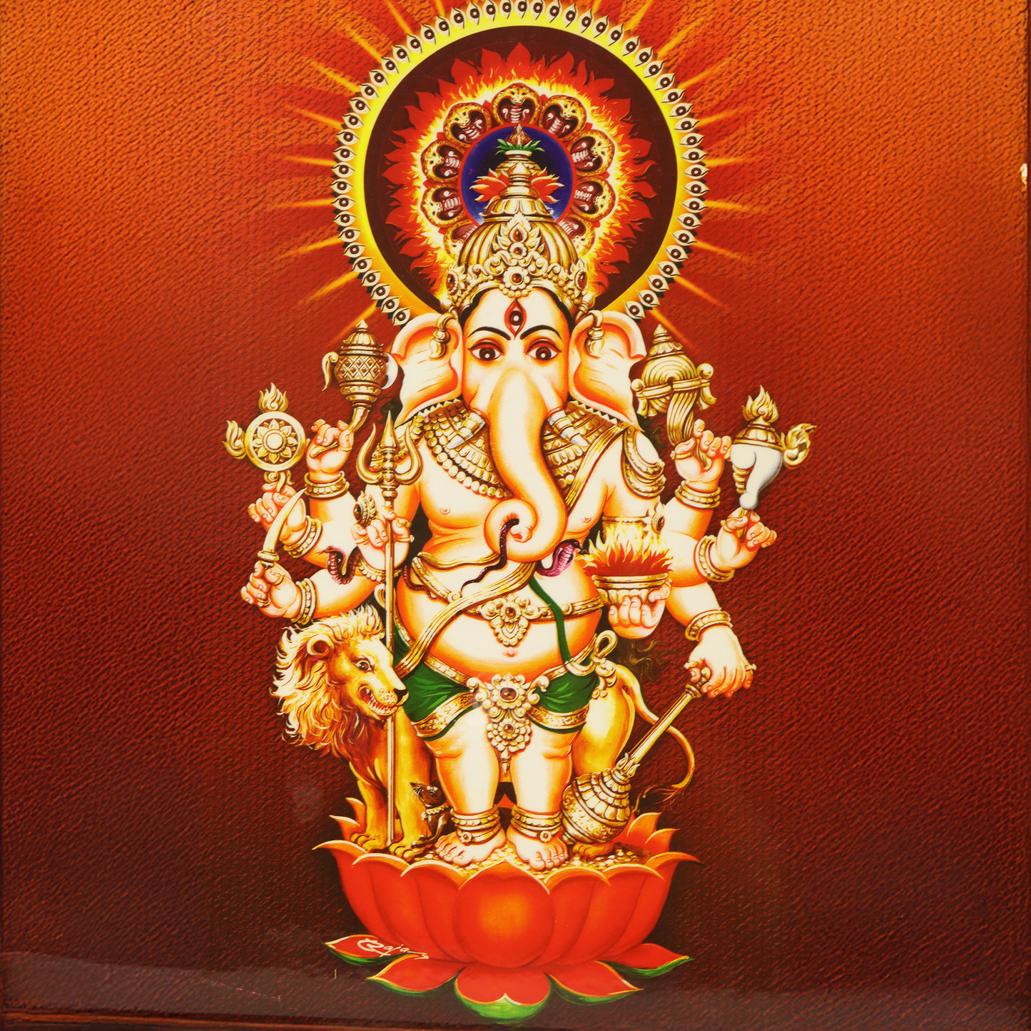 Plastic  Gold God photo frame kan Dristi vinayagar