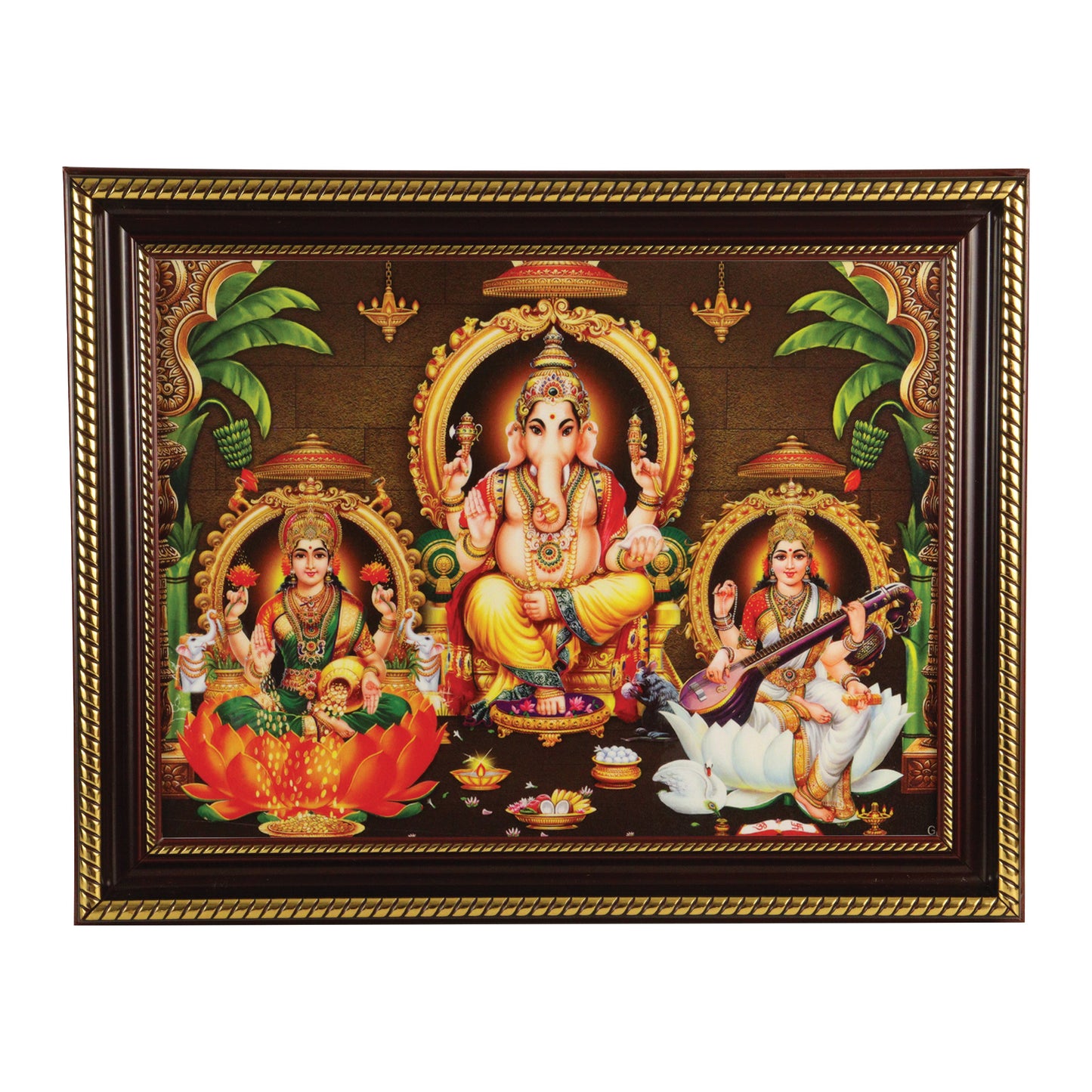 Djuize Plastic Gold God photo frame Lakshmi vinayagar saraswathi