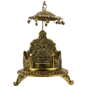 Oxidised Metal Mukali Stool Sinhasan