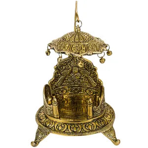 Oxidised Metal Mukali Stool Sinhasan