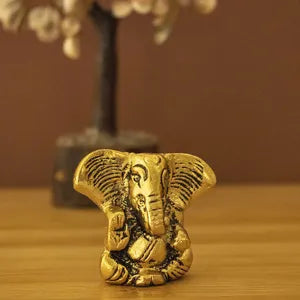 Oxidised Metal Ear Ganesha Idol