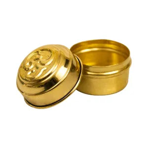 Om Brass Dabbi With Lid-Pack of 10