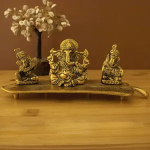 संगीतमय गणेश पीतल प्रतिमा