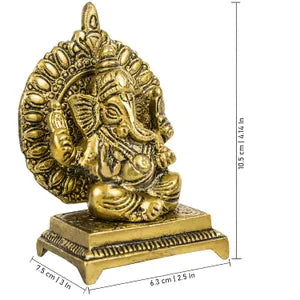 ऑक्सीडाइज़्ड सिंहासन गणेश मूर्ति