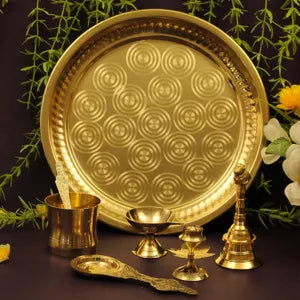 रिंग प्लेट पूजा उपहार सेट