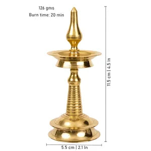 Brass Kerala Nila Vilakku -4.5inch