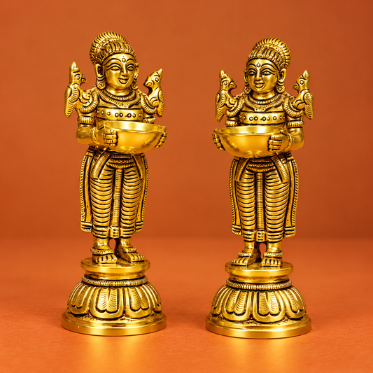 Brass Paavai Vilakku Set of 2