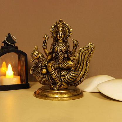 Brass Gayathri Devi Idol (Pital Gayatri Mata Murti)