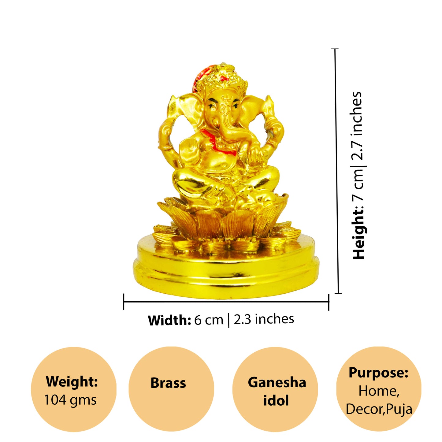 Resin show pieces lotus Ganesh