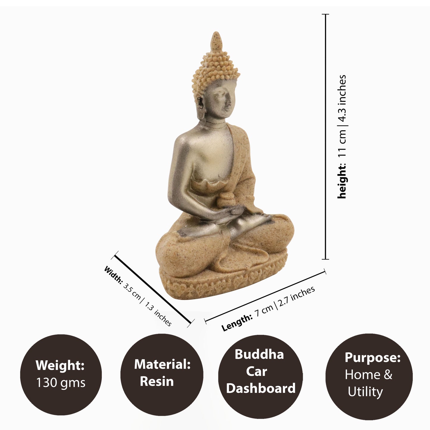 Resin Buddha - Grey