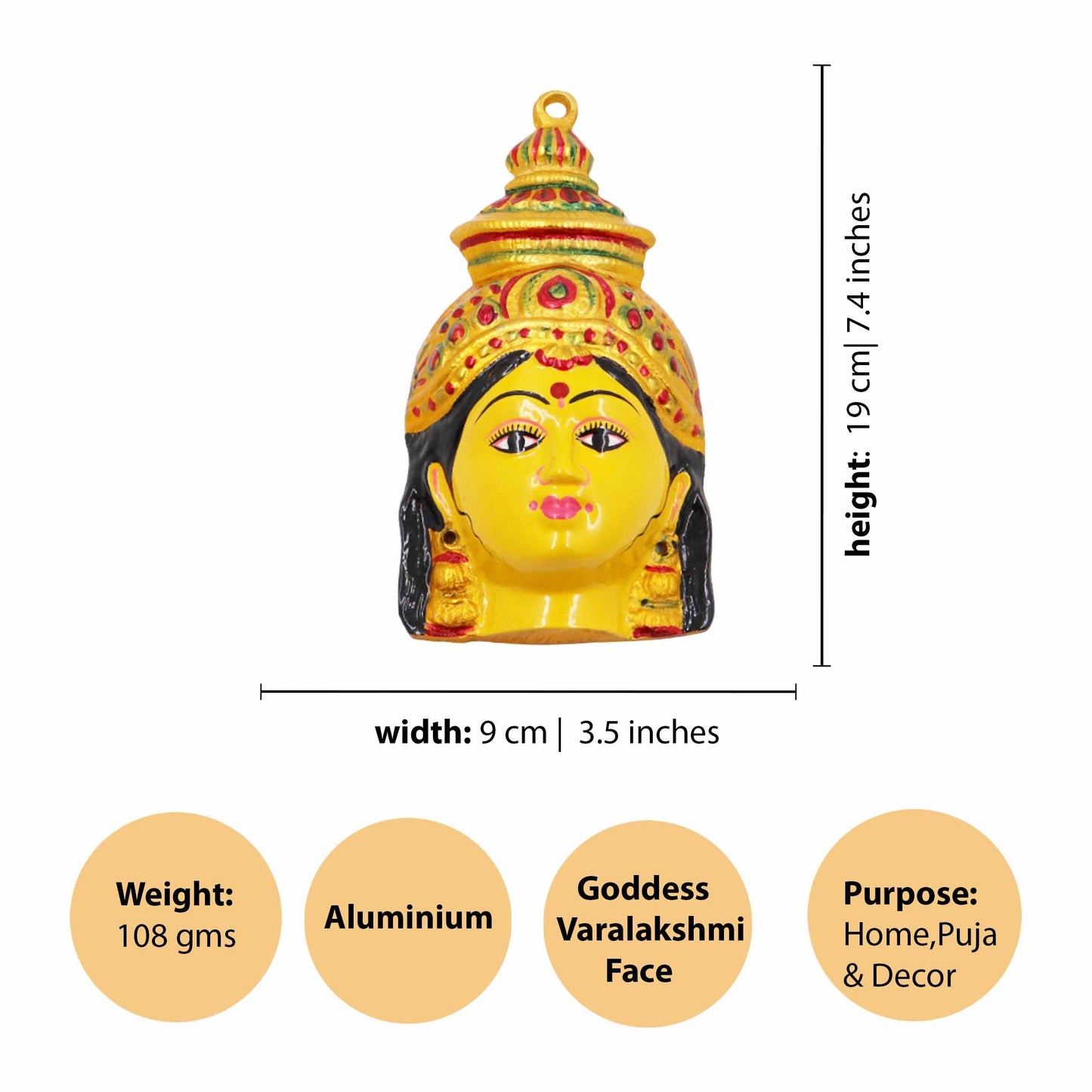 Varalakshmi Face (Vara Lakshmi Mukh / Devi Face)