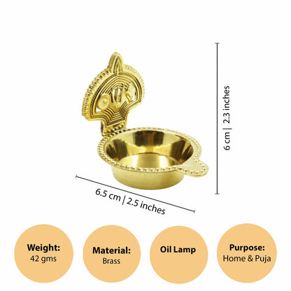 Brass Shanku Chakra Deepam Without Stand (Pital Conch Chakra Deepak)