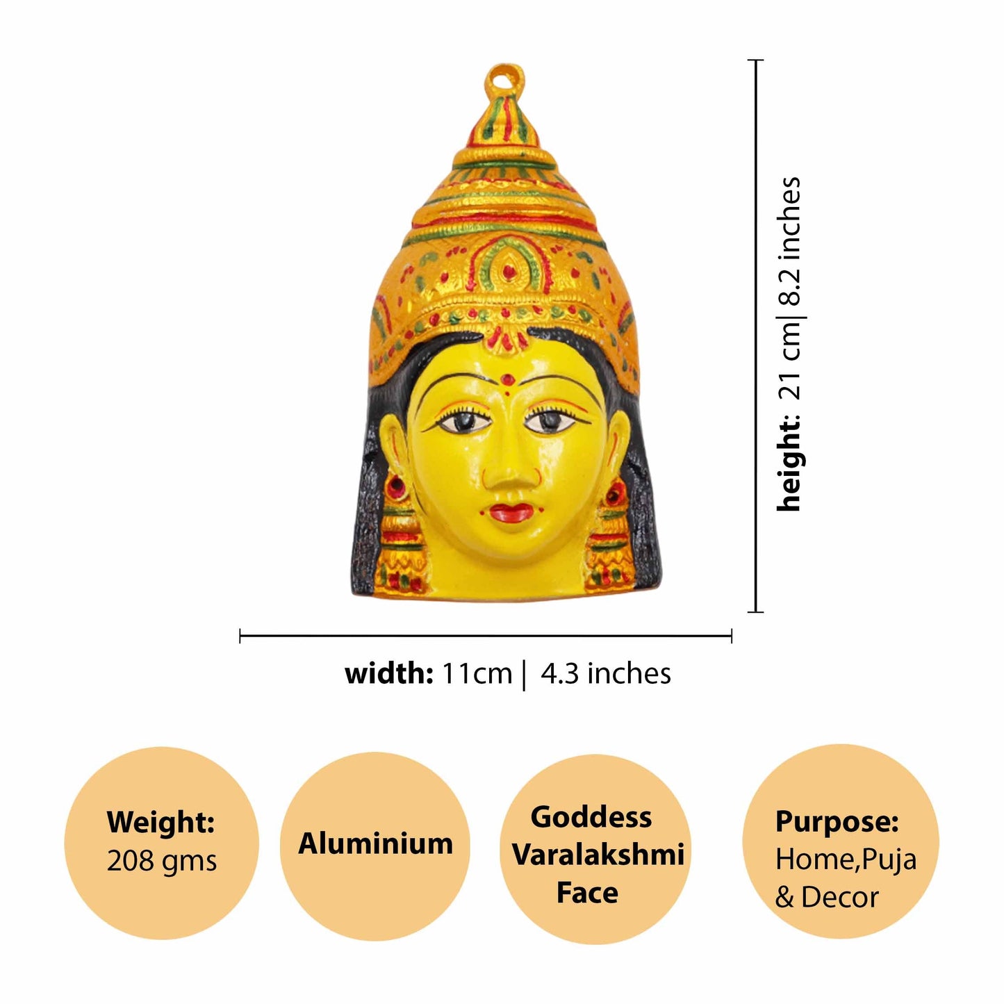 Varalakshmi Face (Vara Lakshmi Mukh / Devi Face)