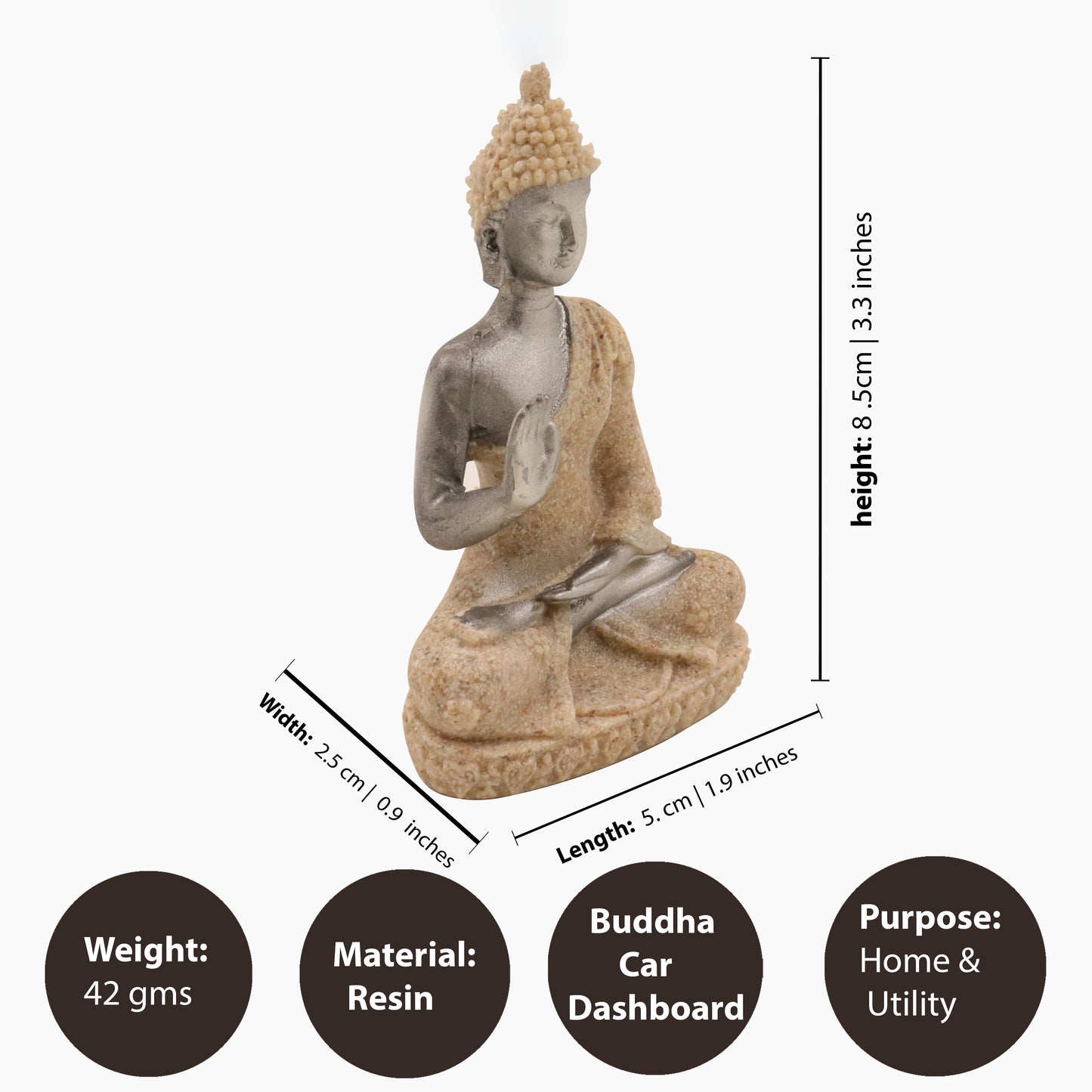 Resin Buddha - Grey