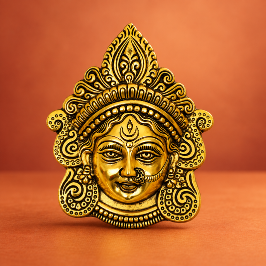 Oxidised Gold Finished Durga Face (Maa Durga Mukh / Shakti Devi)