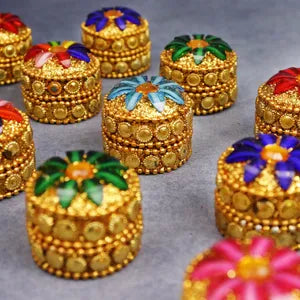Multicolor Kumkum Box For Gifts-Pack of 2