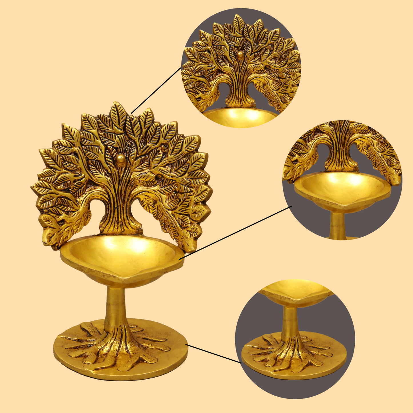 Brass Kalpvriksha Tree Diya