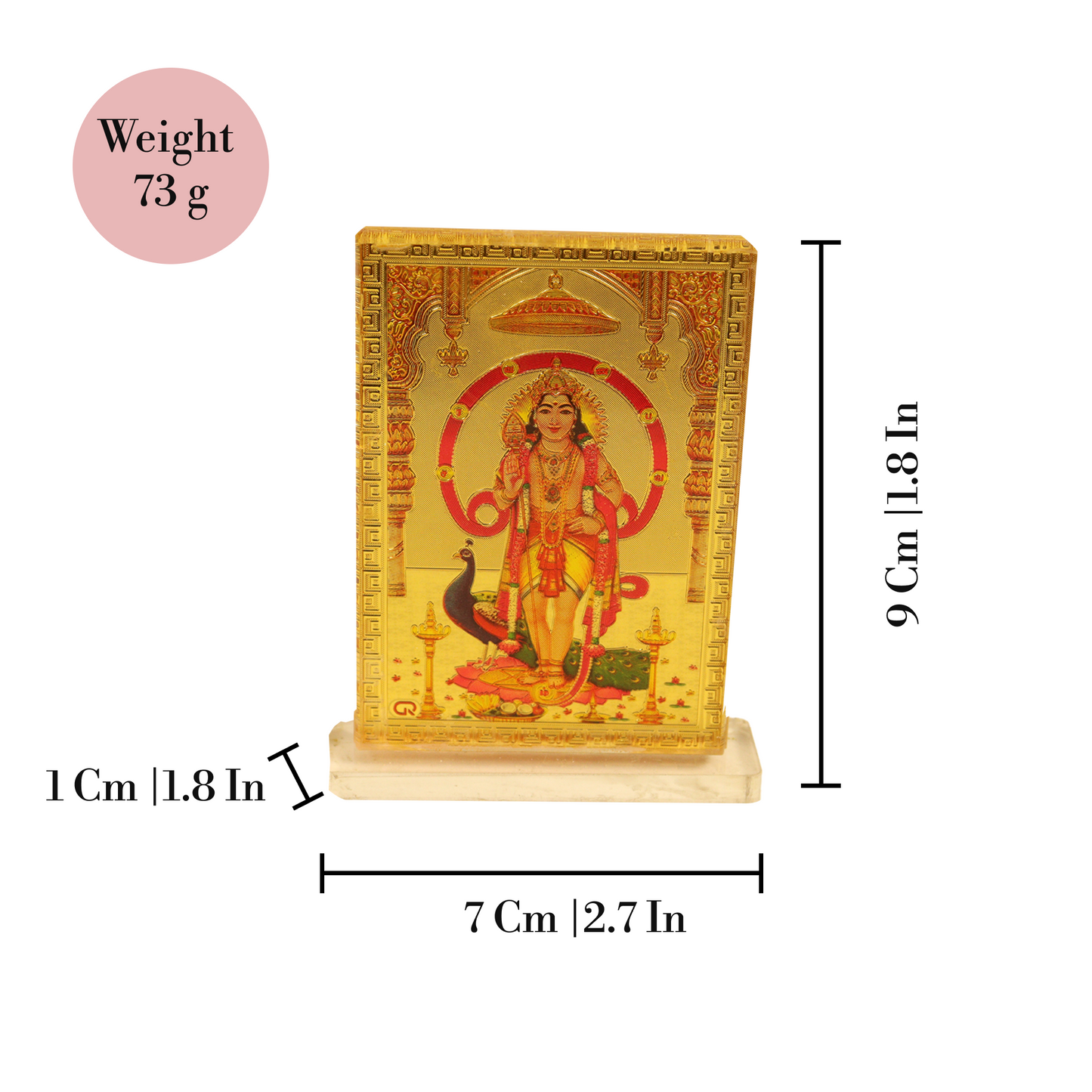 Car dashboard gold metalic Om Muruga