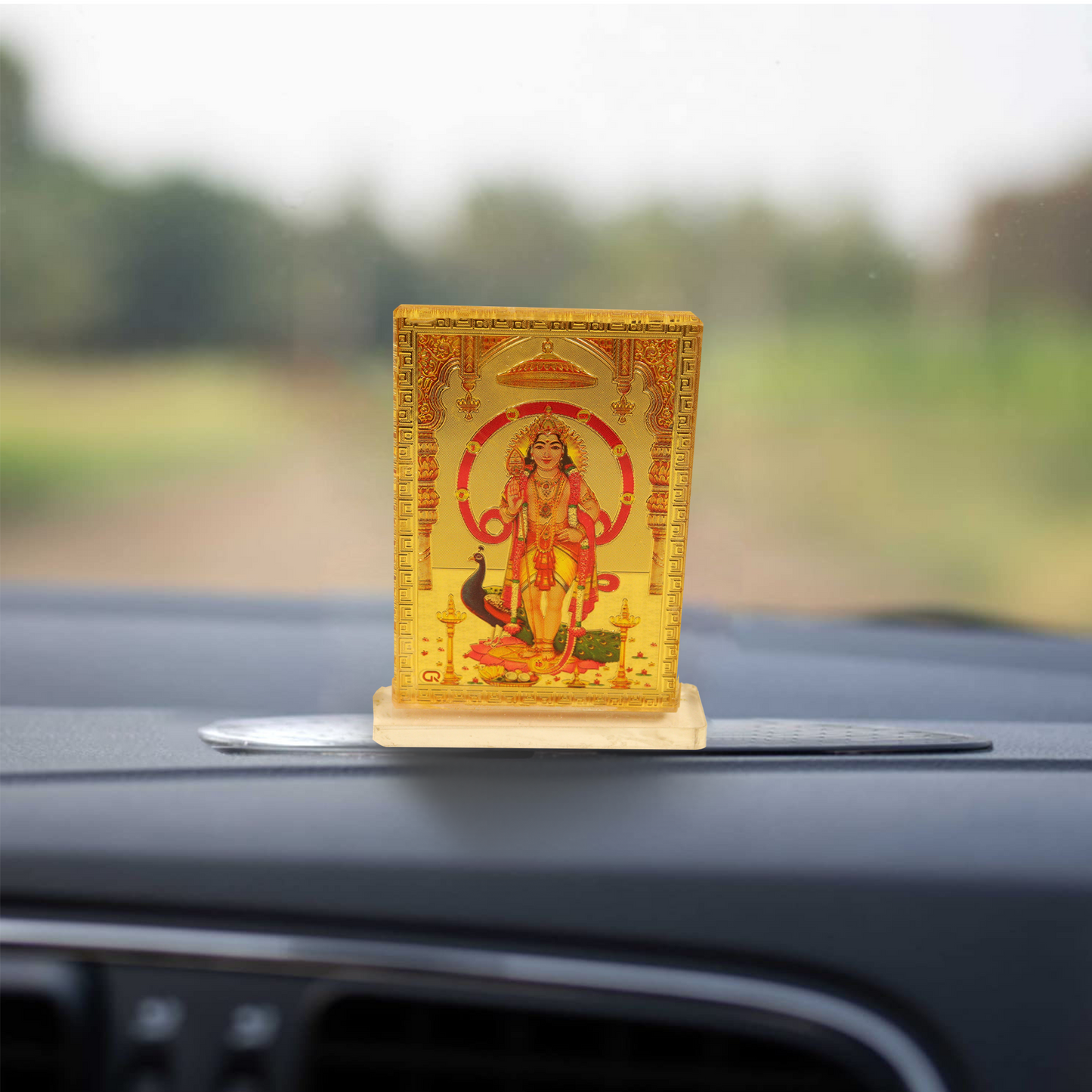 Car dashboard gold metalic Om Muruga