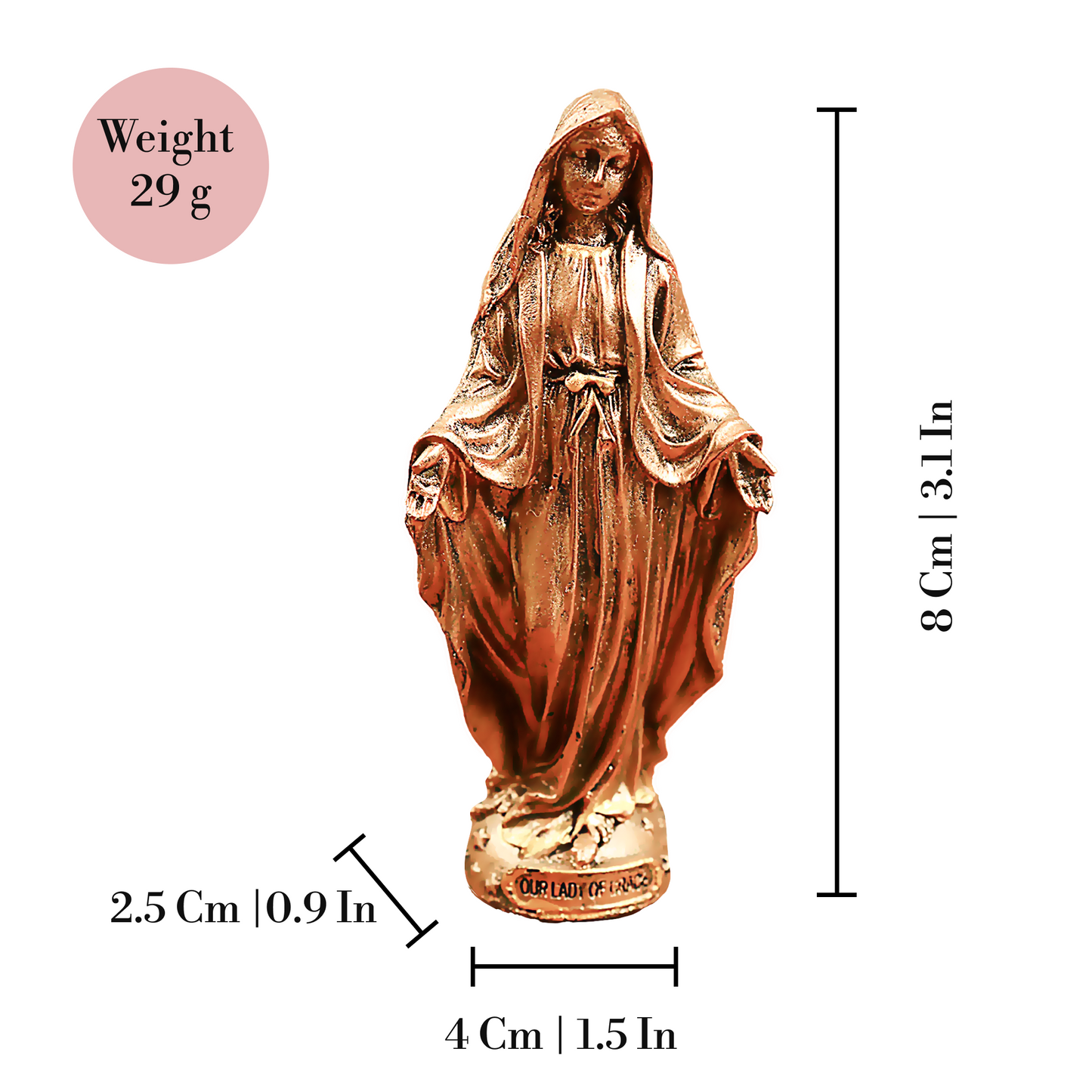 Metal Mary Madha Statue (Dhatu Mariyam Mata Murti)