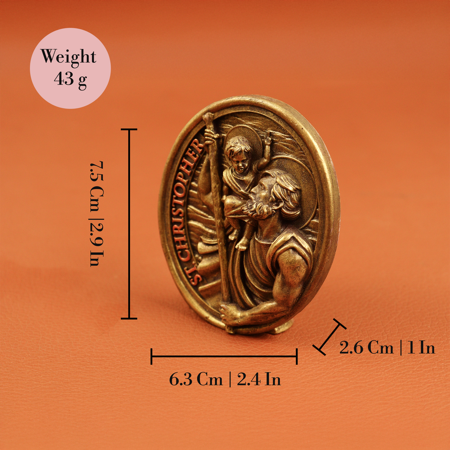 St.Christopher-Oval (Gold) (Sant Christopher Oval Sona)