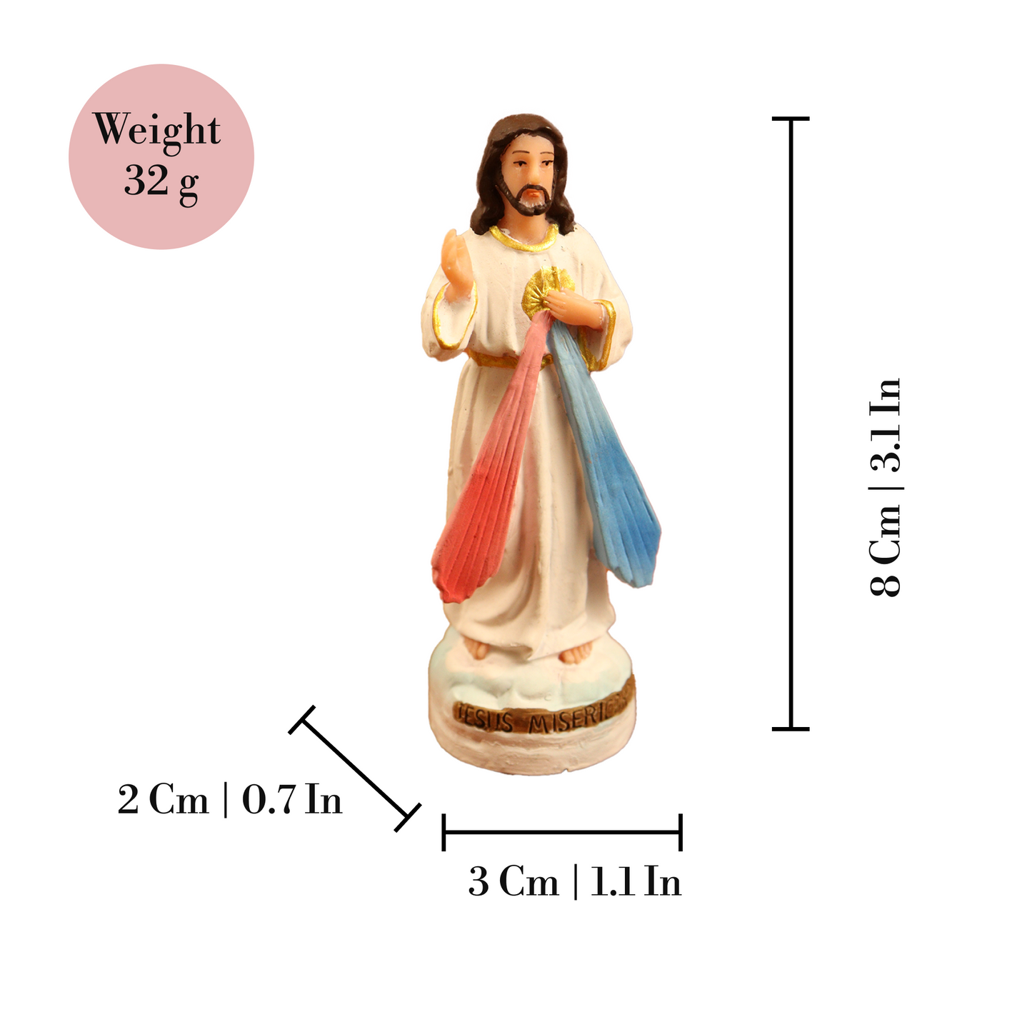 Jesus Statue White Divine Mercy (Yesu Murti Safed Kripa)