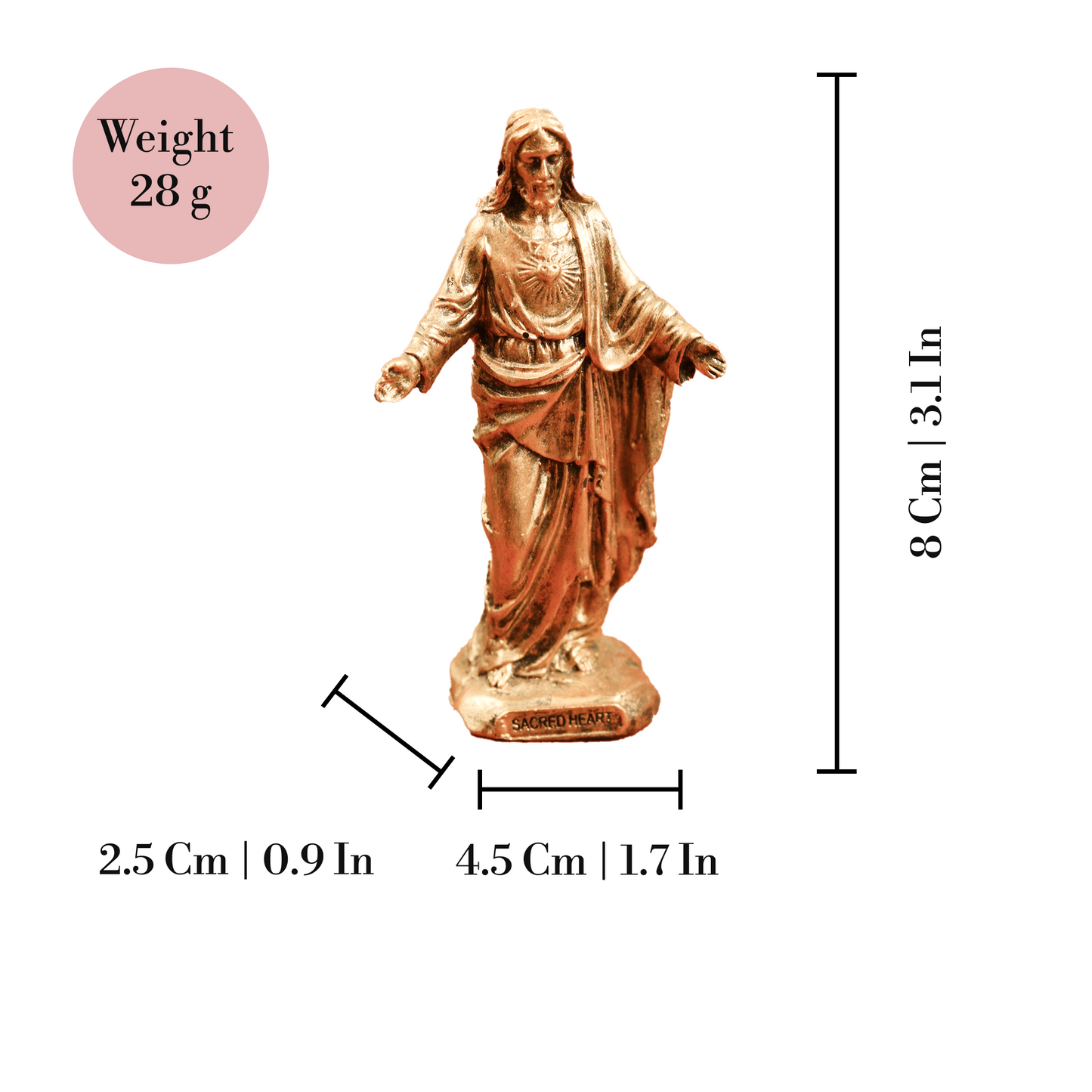 Sacred Heart of Jesus-3" inch (Yesu Pavitra Hriday)