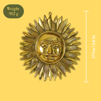 Brass Sun Face Wall Hanging