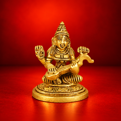 Saraswathi Brass Temple Idol