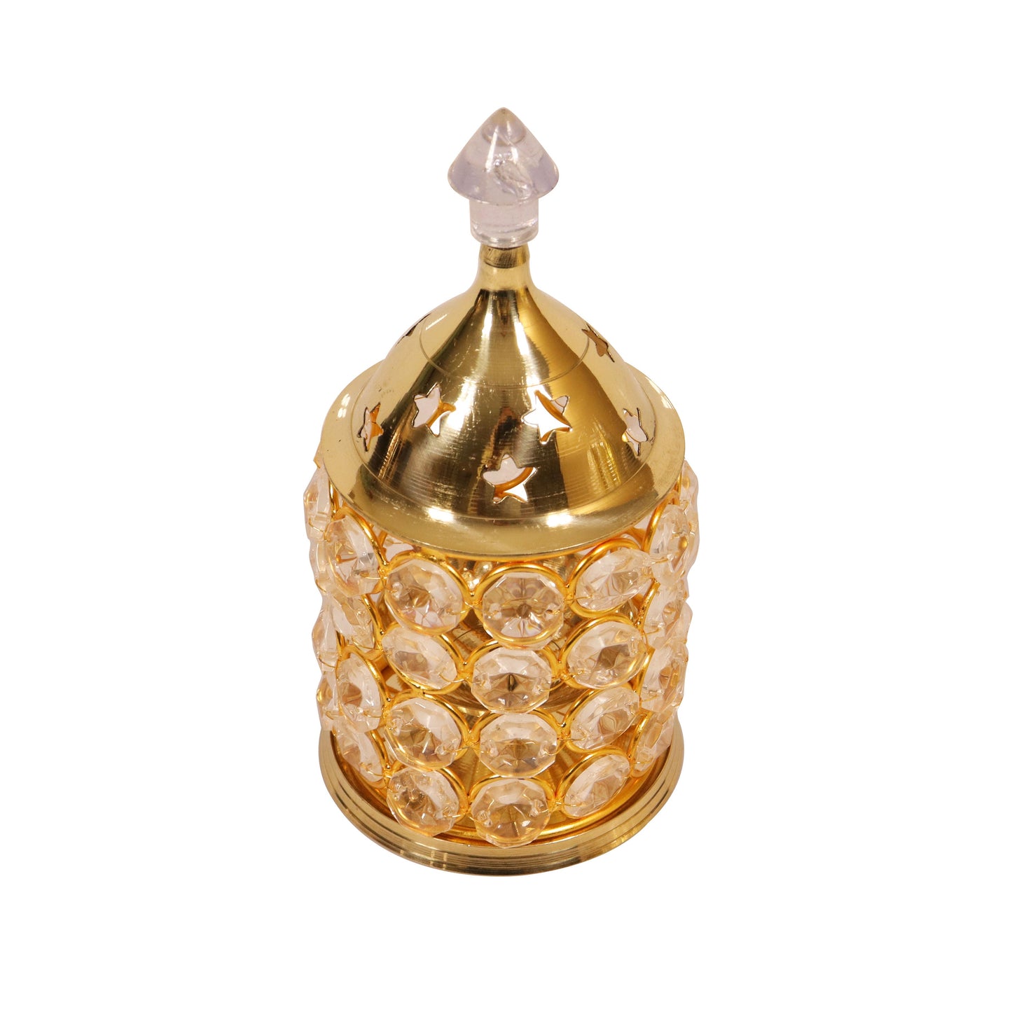 Brass Himalayan Crystal Deep (Piller No,2) (Pital Himalay Sphatik Deepak)