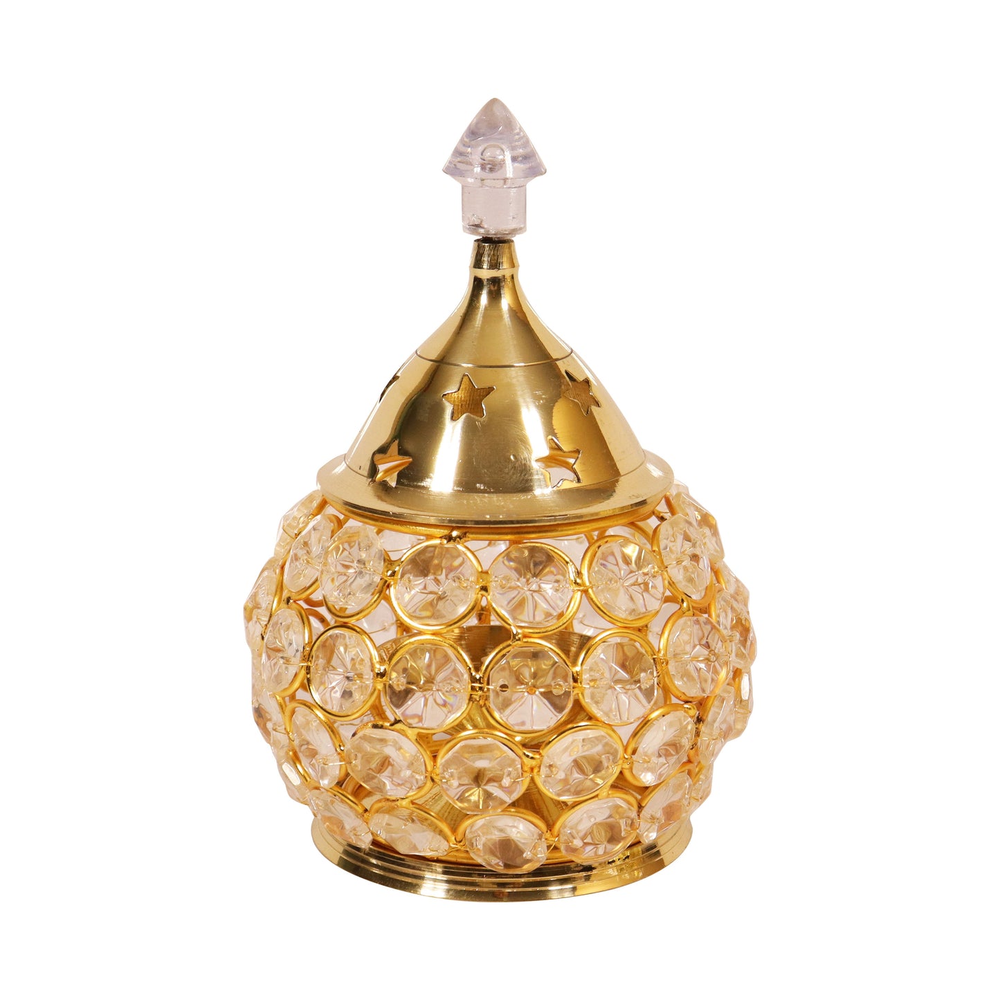 Brass Himalayan Crystal Deep (Matki No,2) (Pital Himalay Sphatik Matka Deepak)