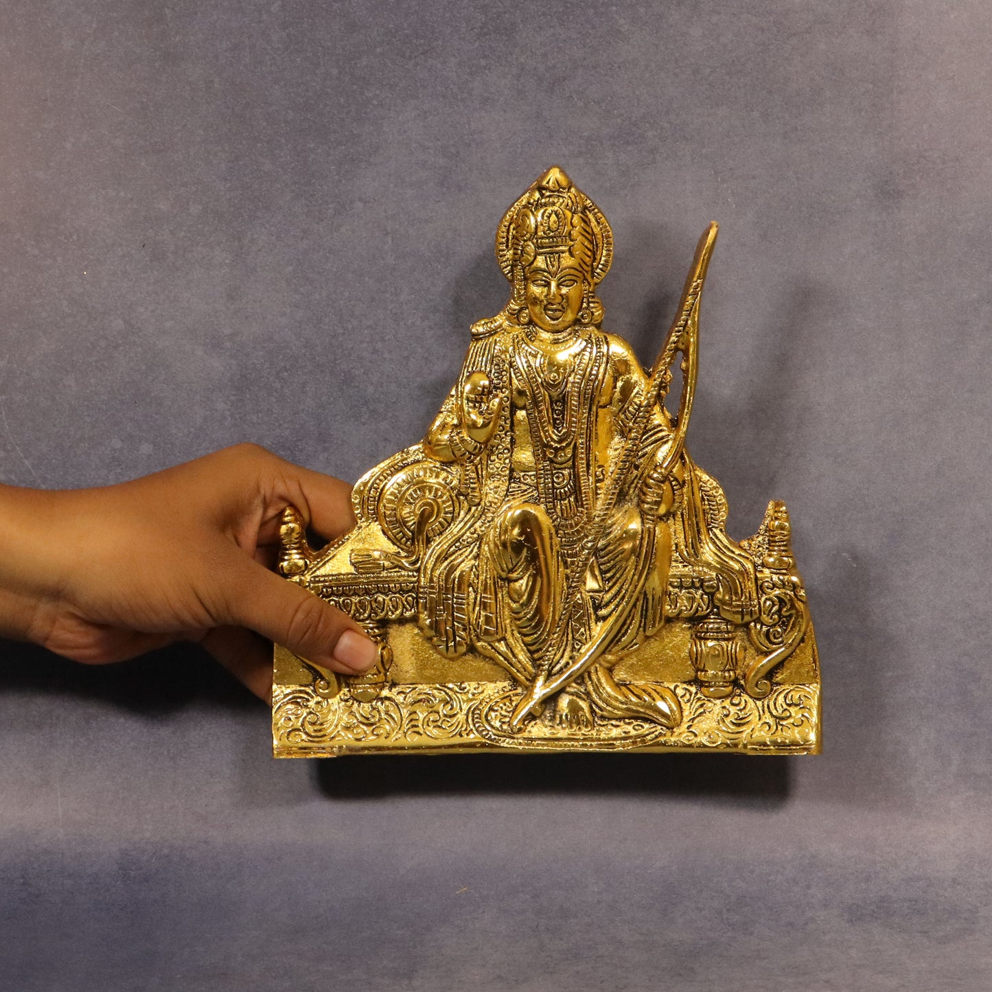 Oxidised Gold Finished Ram Wall Hanging God Idol Statue (Pital Ram Murti / Shri Ram Bhagwan)