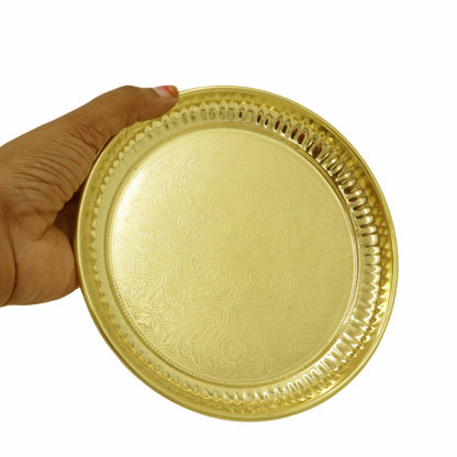 Brass Halwa Plate Size-8 (Pital Mithai Thali Chota)