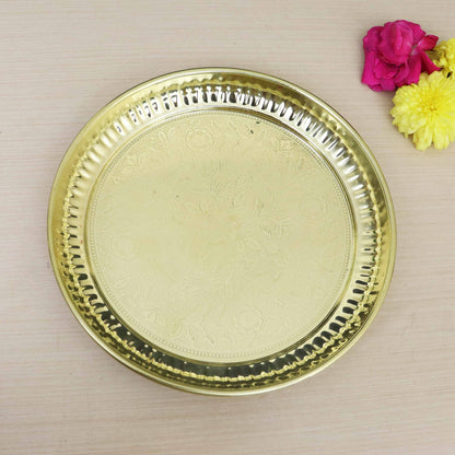 Brass Halwa Plate Size-8 (Pital Mithai Thali Chota)
