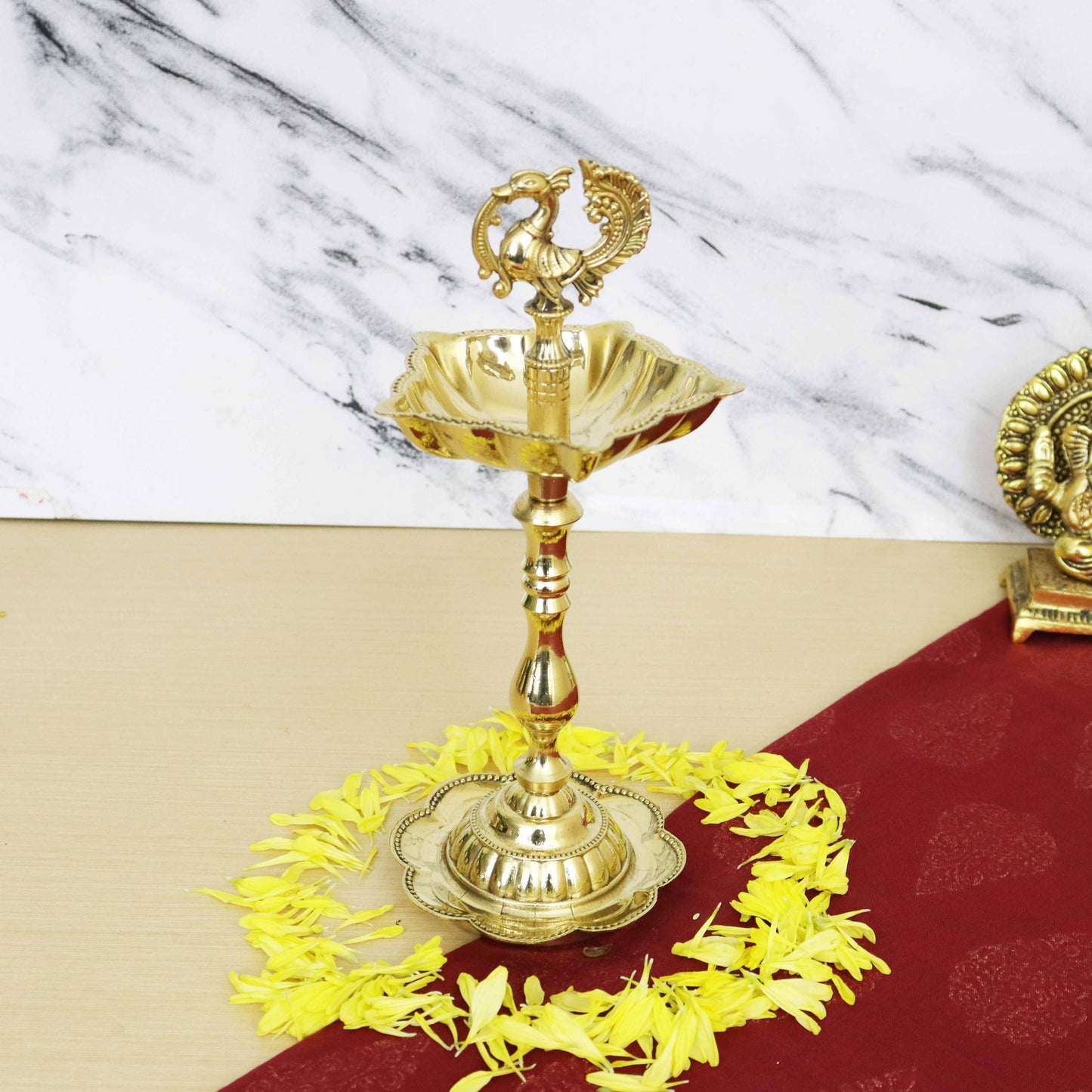 Brass star peacock diya Big(0.285gm)