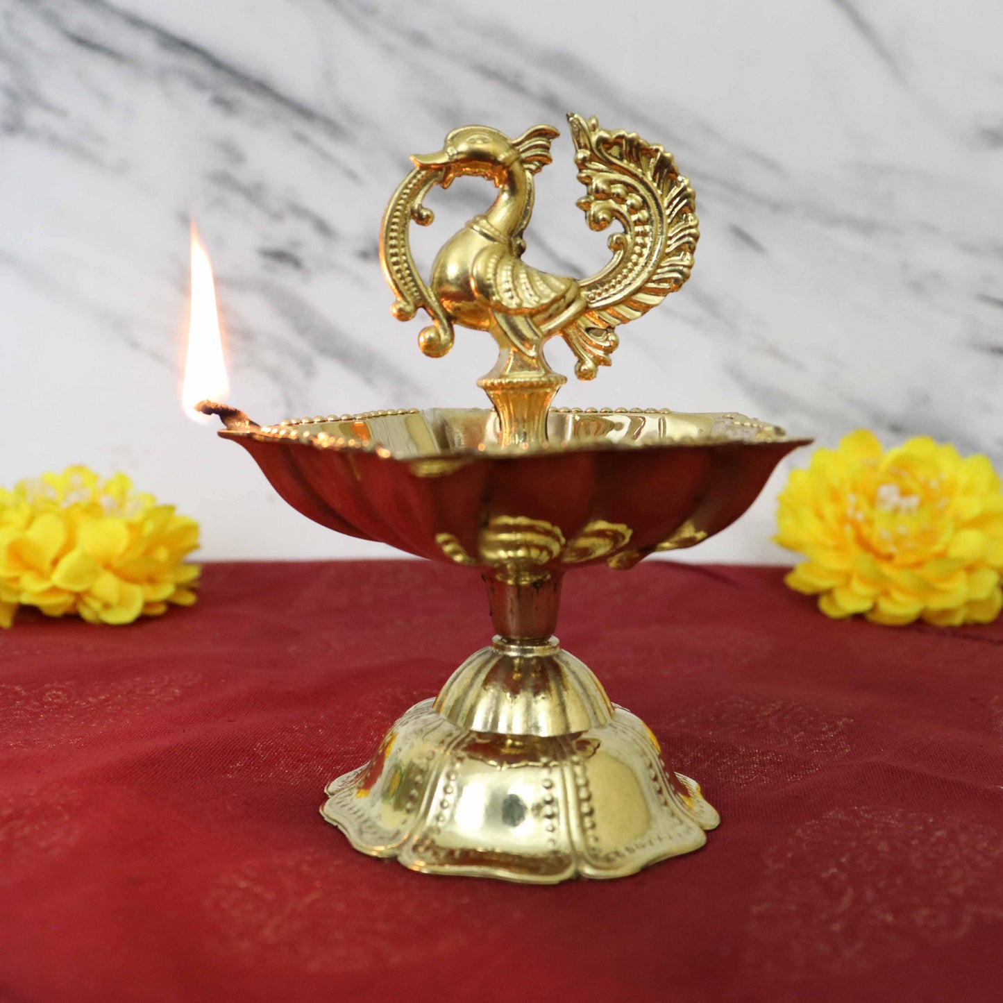 Brass Star Annam Diya Small