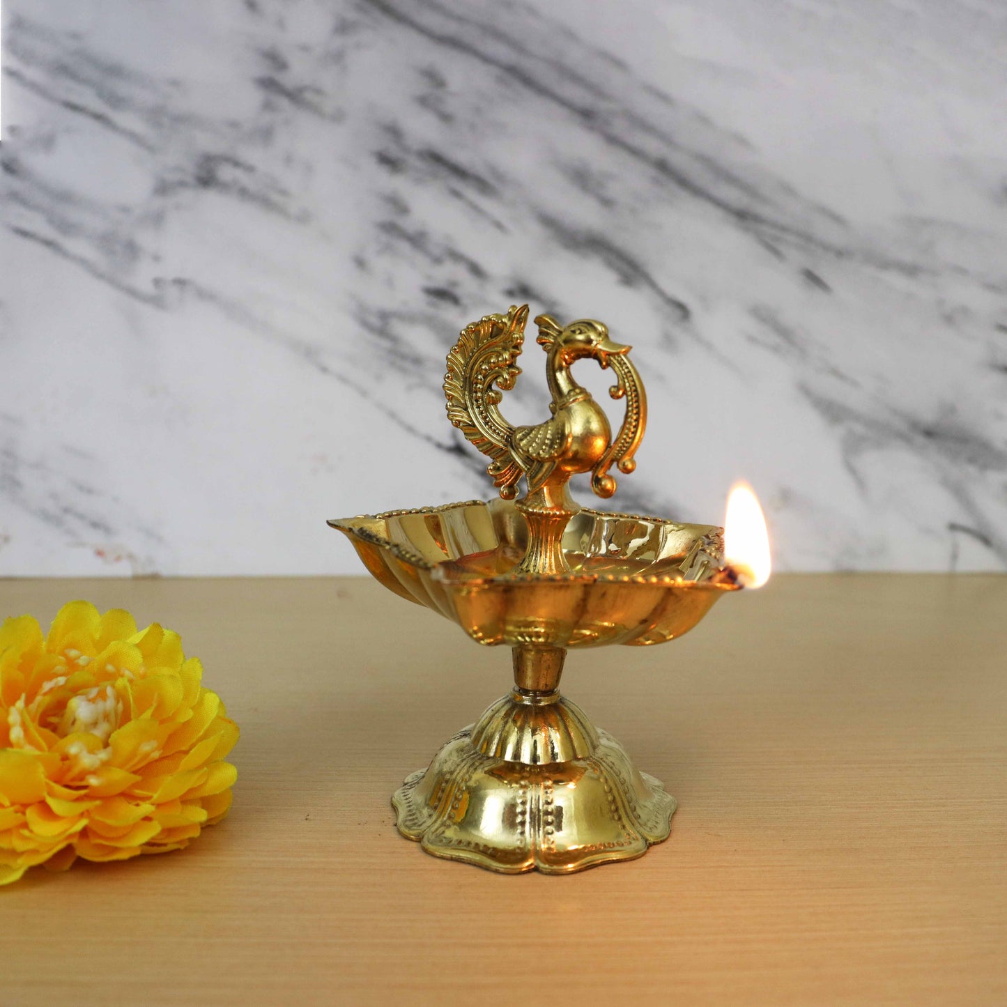 Brass Star Annam Diya Small