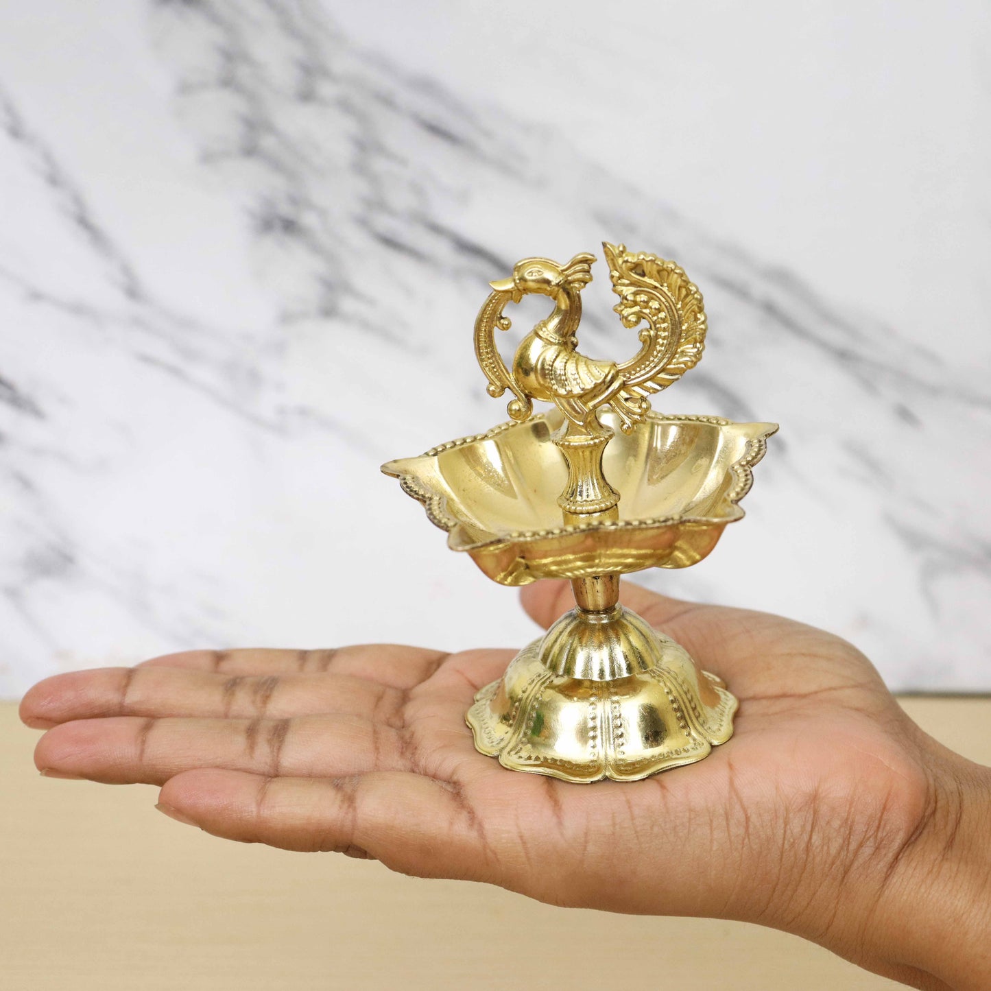 Brass Star Annam Diya Small