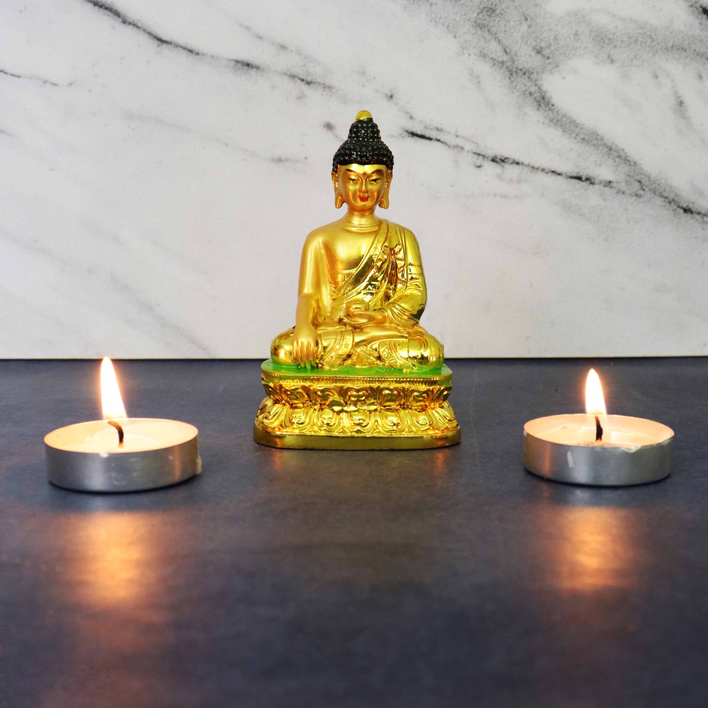 Resin Show Pieces Buddha Head Black (Buddha Shirsh Kala)